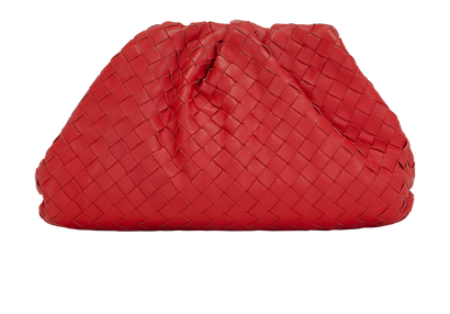 The Pouch Intrecciato Clutch, &pound;950, Handbags, Red, Leather, Front view